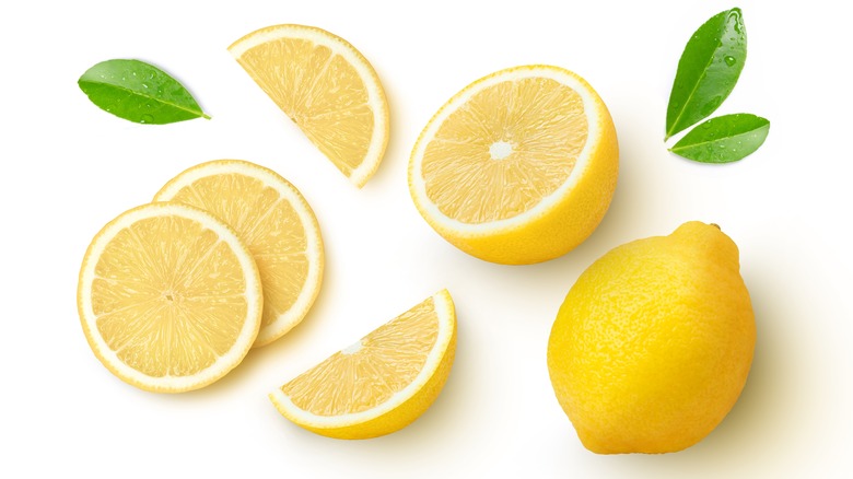 whole and sliced lemon