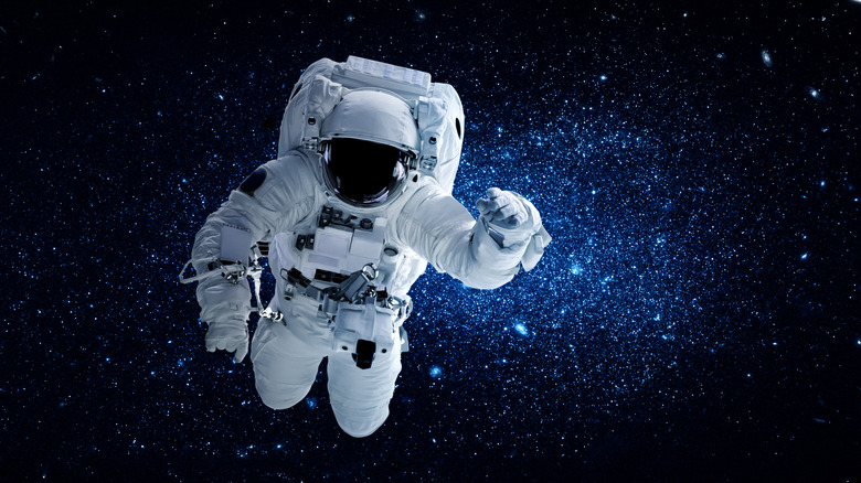 Astronaut floating in space