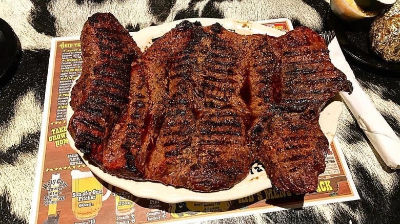 72-ounce steak on plate