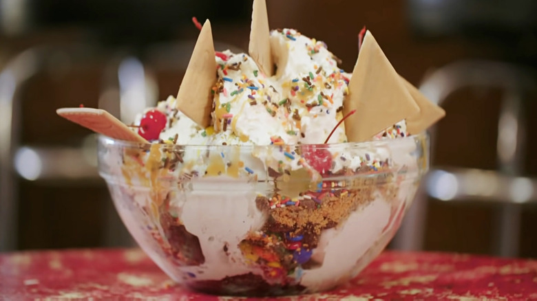 enormous ice cream sundae