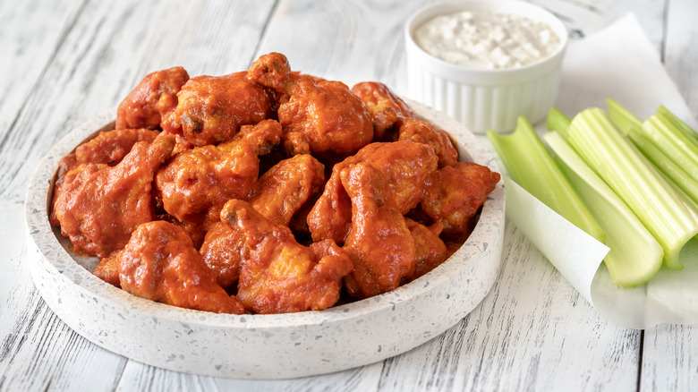 Plate of chicken wings