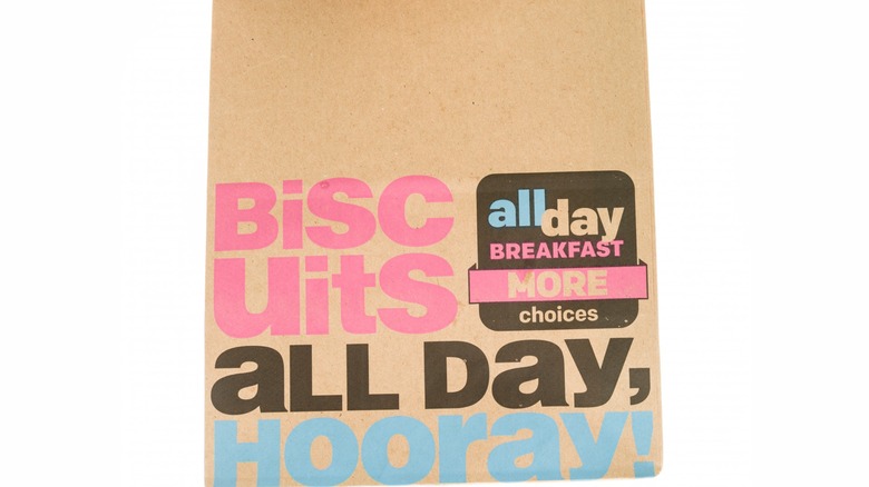 Bag with all day breakfast advertised