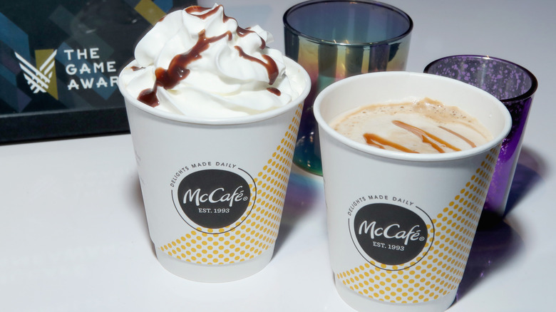 Pair of McCafe drinks displayed