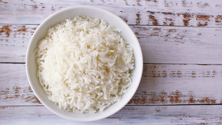 Bowl of cooked rice