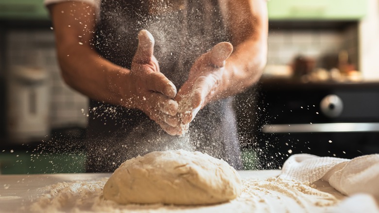 Making bread dough 