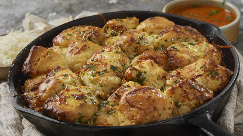 savory monkey bread with marinara sauce