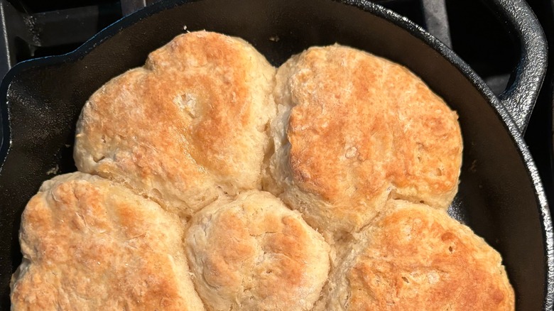 buttermilk biscuit in cast iron pan