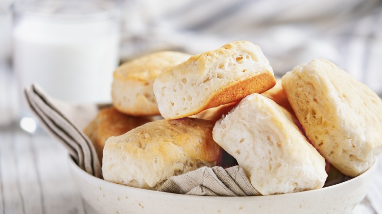 buttermilk biscuit in bowl