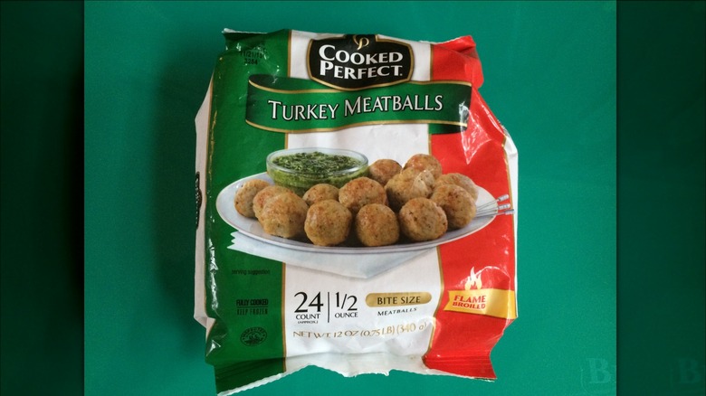 Bag of frozen turkey meatballs