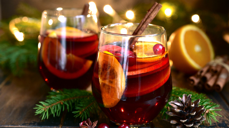 mulled wine in a glass