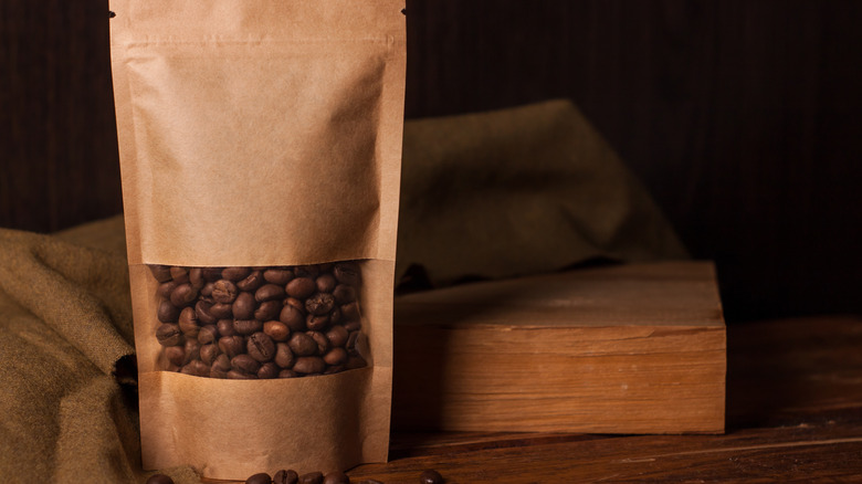 Coffee beans in packaging