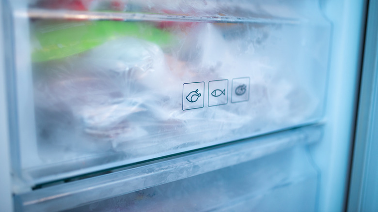 freezer drawers with packaged food