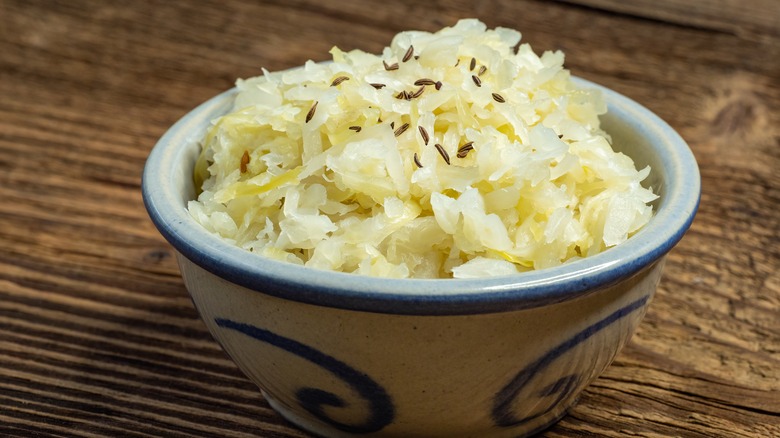 coleslaw or sauerkraut with caraway