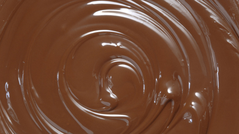 close up of melted chocolate