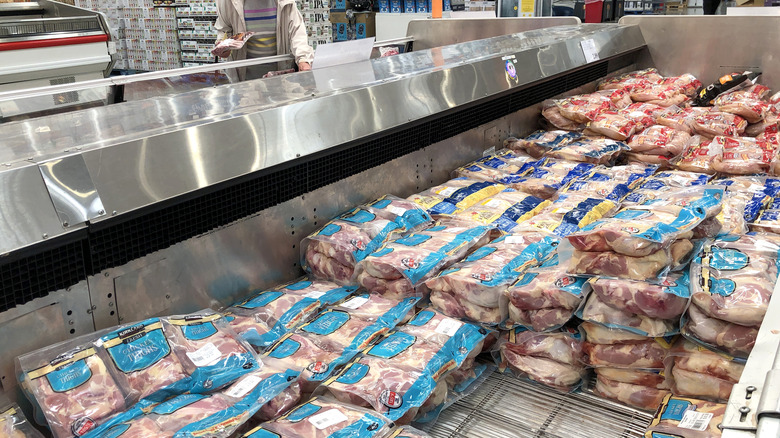 Chicken breasts in chiller at Costco