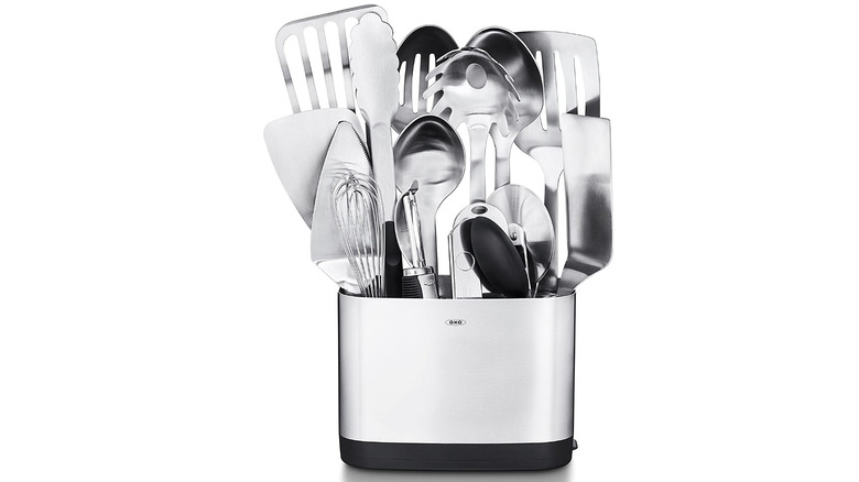 steel kitchen utensil set