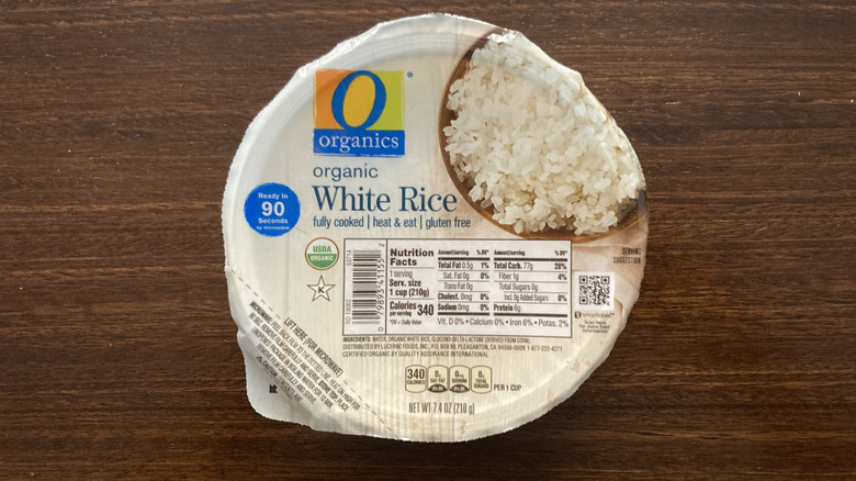 Container of O Organics White Rice