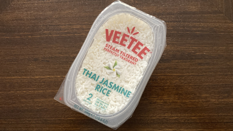 Tray of Veetee microwave jasmine rice