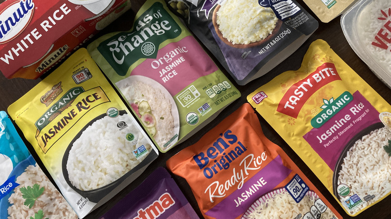 Array of microwave rice brands