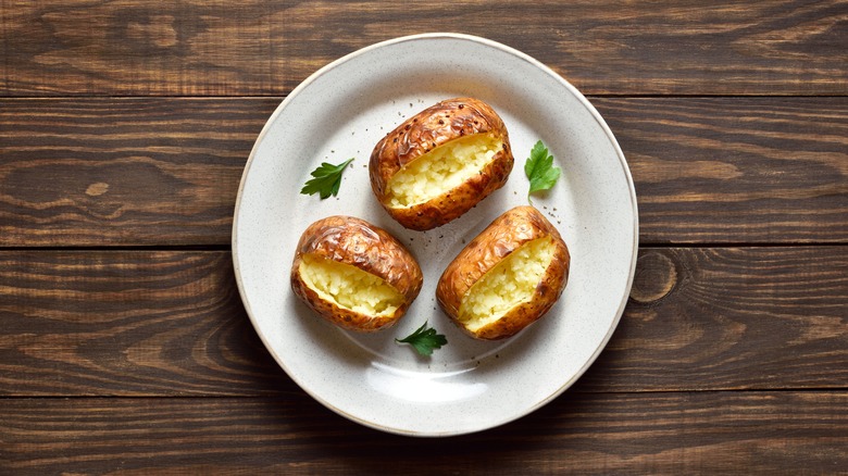 baked potatoes on plate