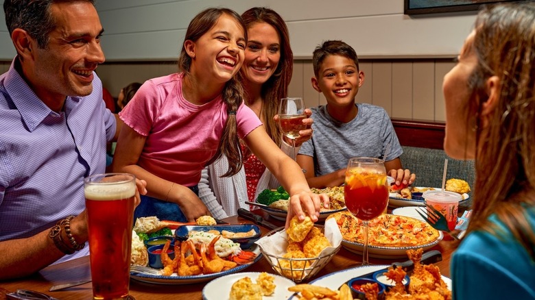 Family eating at Red Lobster