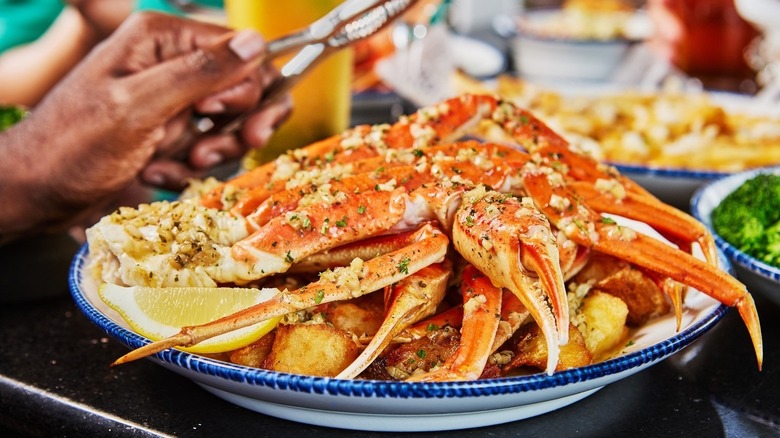 Plate of snow crab legs