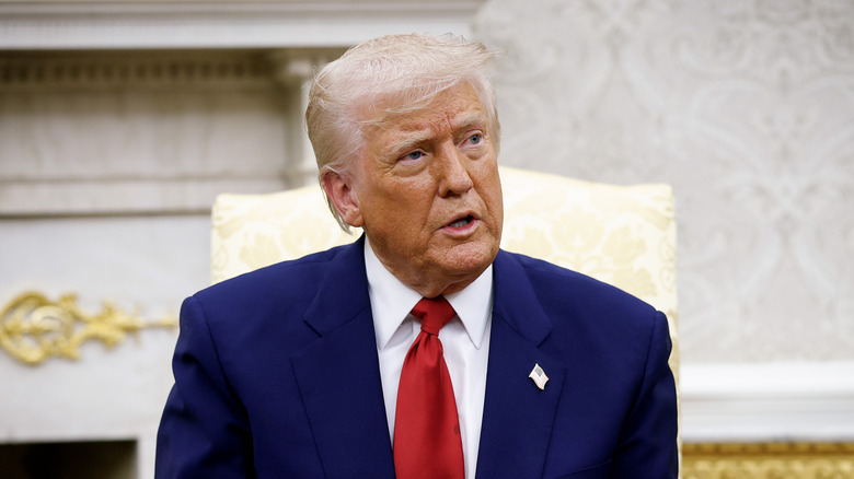 Donald Trump speaking in White House