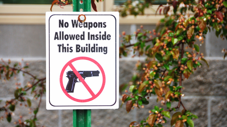 no weapons allowed sign