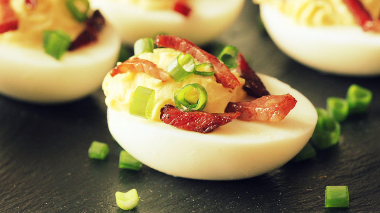 deviled egg with bacon