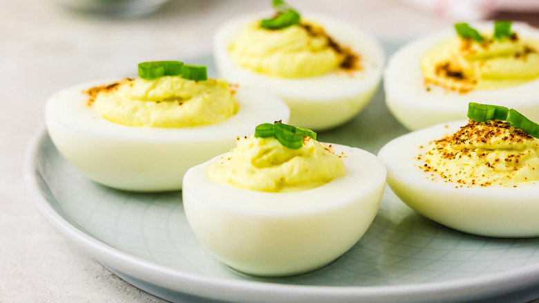 deviled eggs made with yogurt