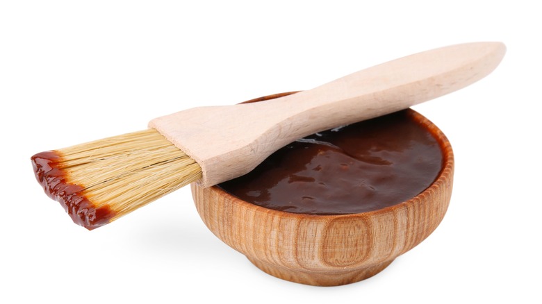 basting brush with barbecue sauce