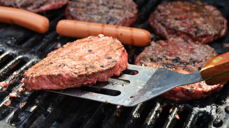 burger flipper on the grill