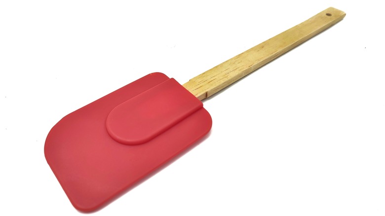 silicone spatula with wooden handle