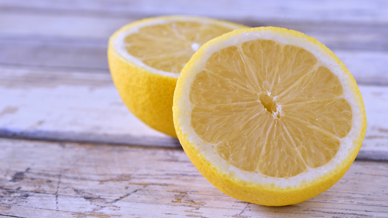 Lemon sliced in half