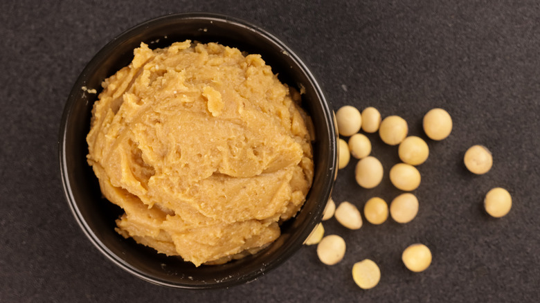 Miso paste in a bowl