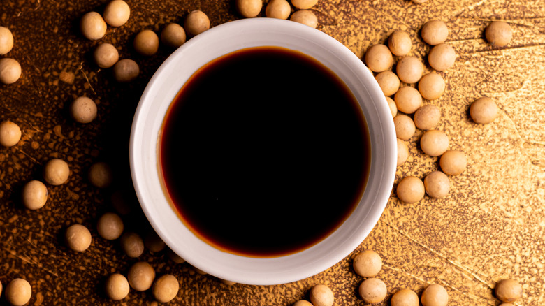 Bowl of soy sauce