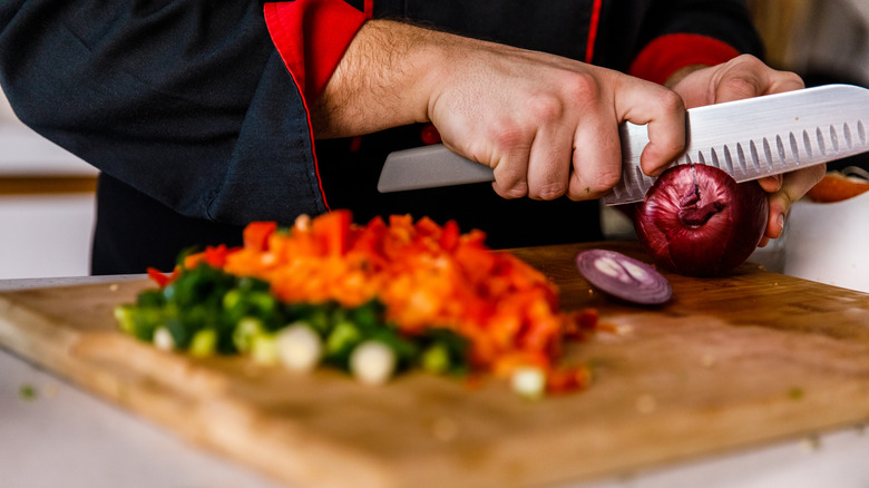 chef preparing vegetables