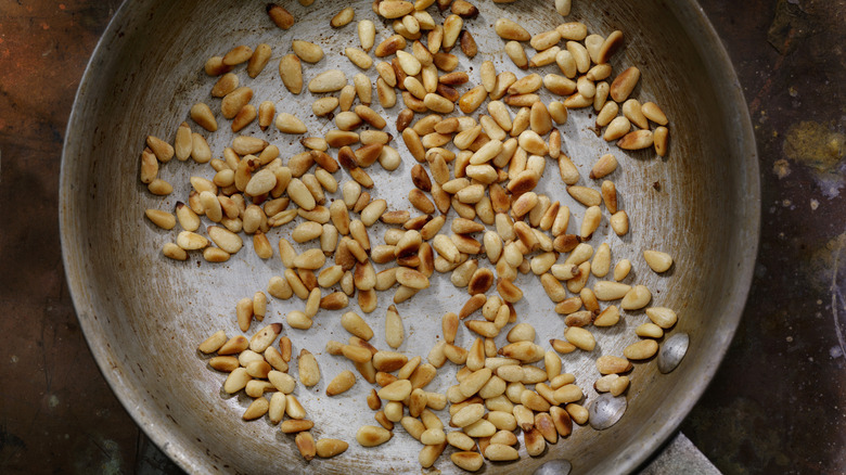 toasting pine nuts in pan