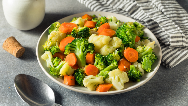 plate of steamed vegetables