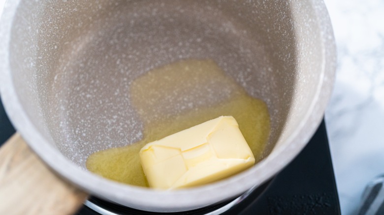 melting butter in saucepan