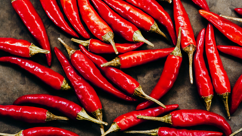 pile of red chili peppers