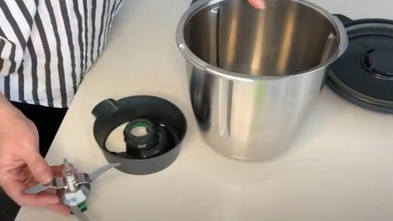 Thermomix bowl components on counter 