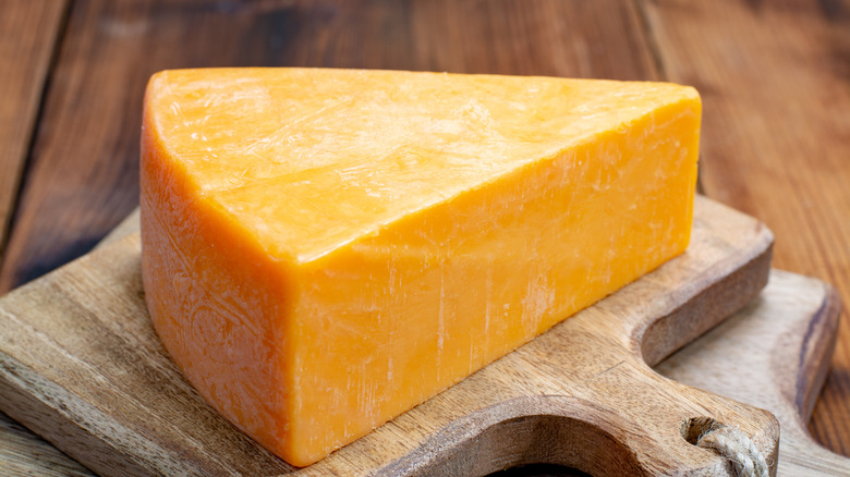 orange cheddar cheese triangle