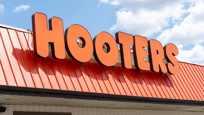 Sign outside Hooters restaurant