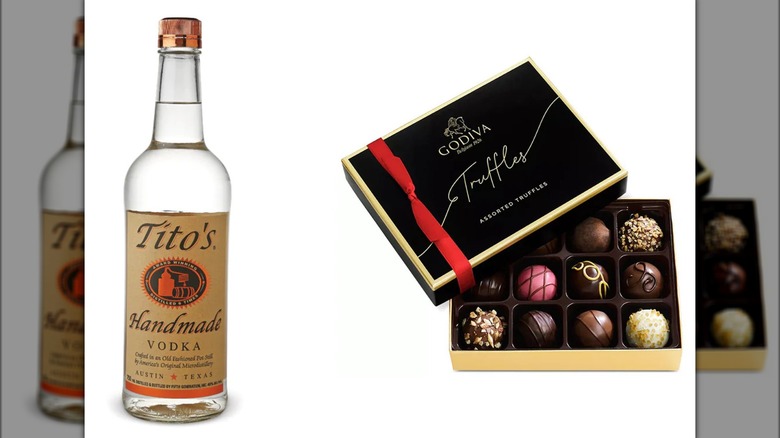 Tito's vodka and chocolate gift set