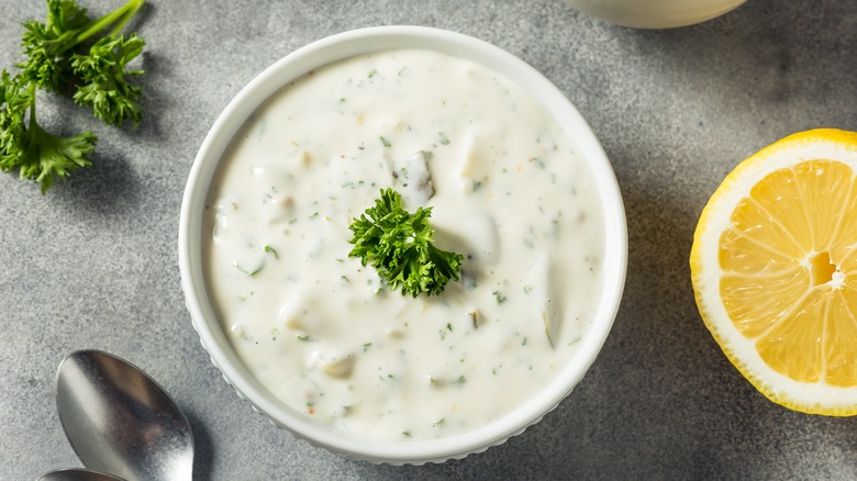 Ranch dressing in bowl