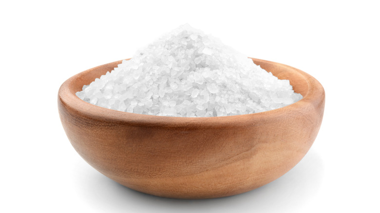 Sea salt in a bowl