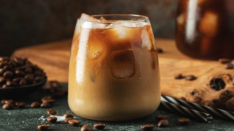 iced latte in glass