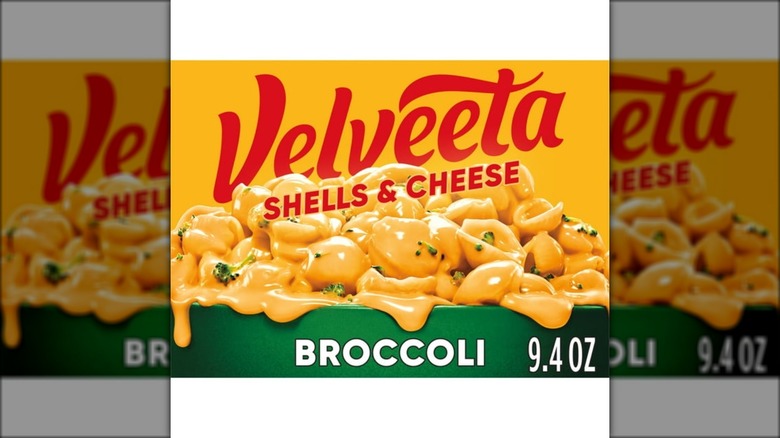 Box of Velveeta macaroni cheese broccoli