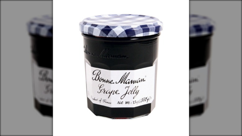 Bonne Maman grape jelly jar